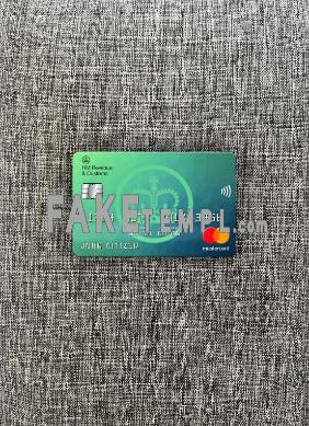 United Kingdom HM Revenue & Customs bank fake Mastercard photolook template PSD, scan and photo-realistic look